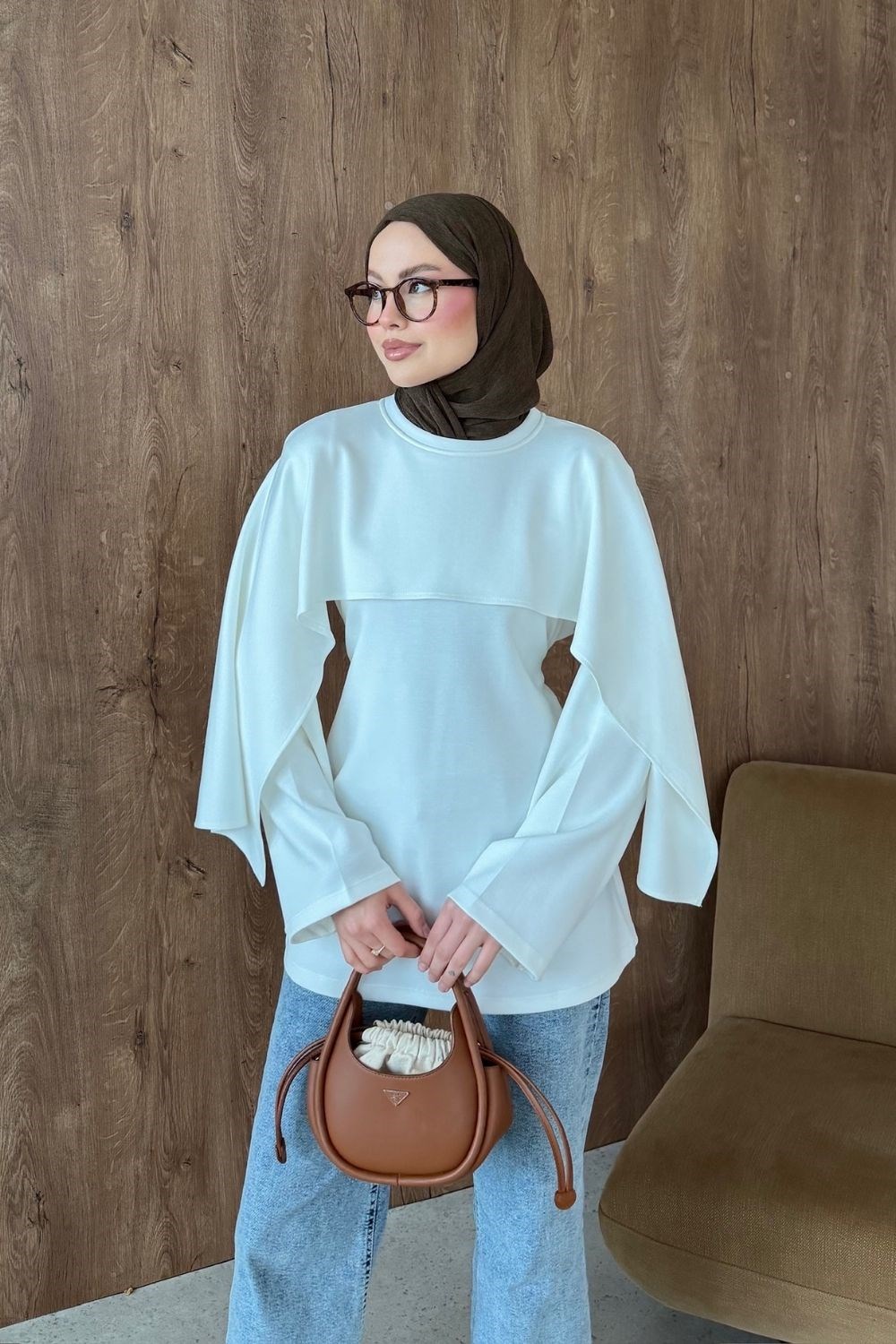 Neva Pelerin Tunik Beyaz 4077 