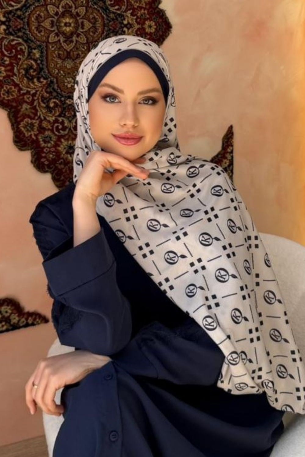 Moderna Soft Şal Lacivert 40770 