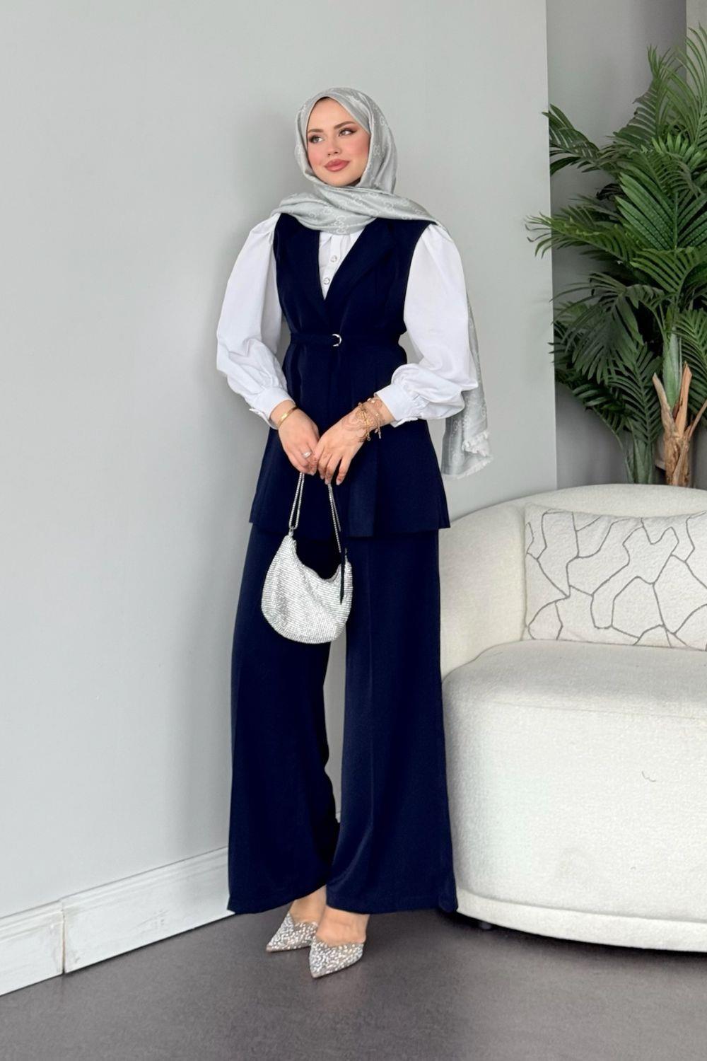 Ruha Yelekli Takım Lacivert 41334 