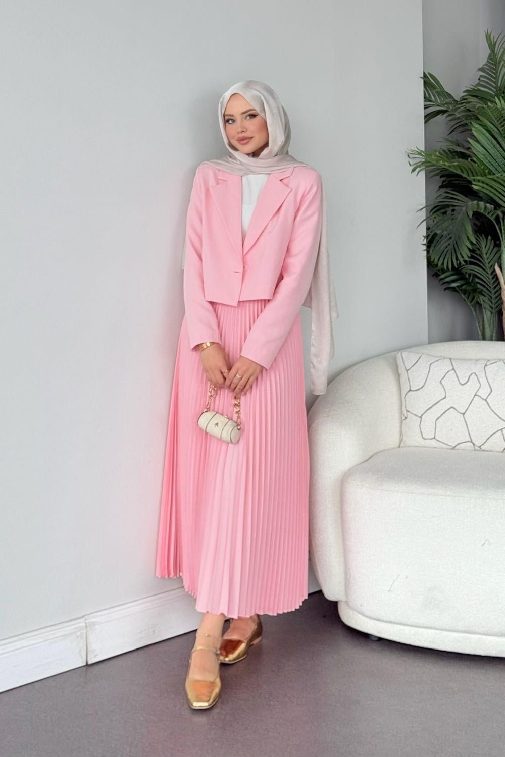 Ceketli Heza Takım Pembe 41390 