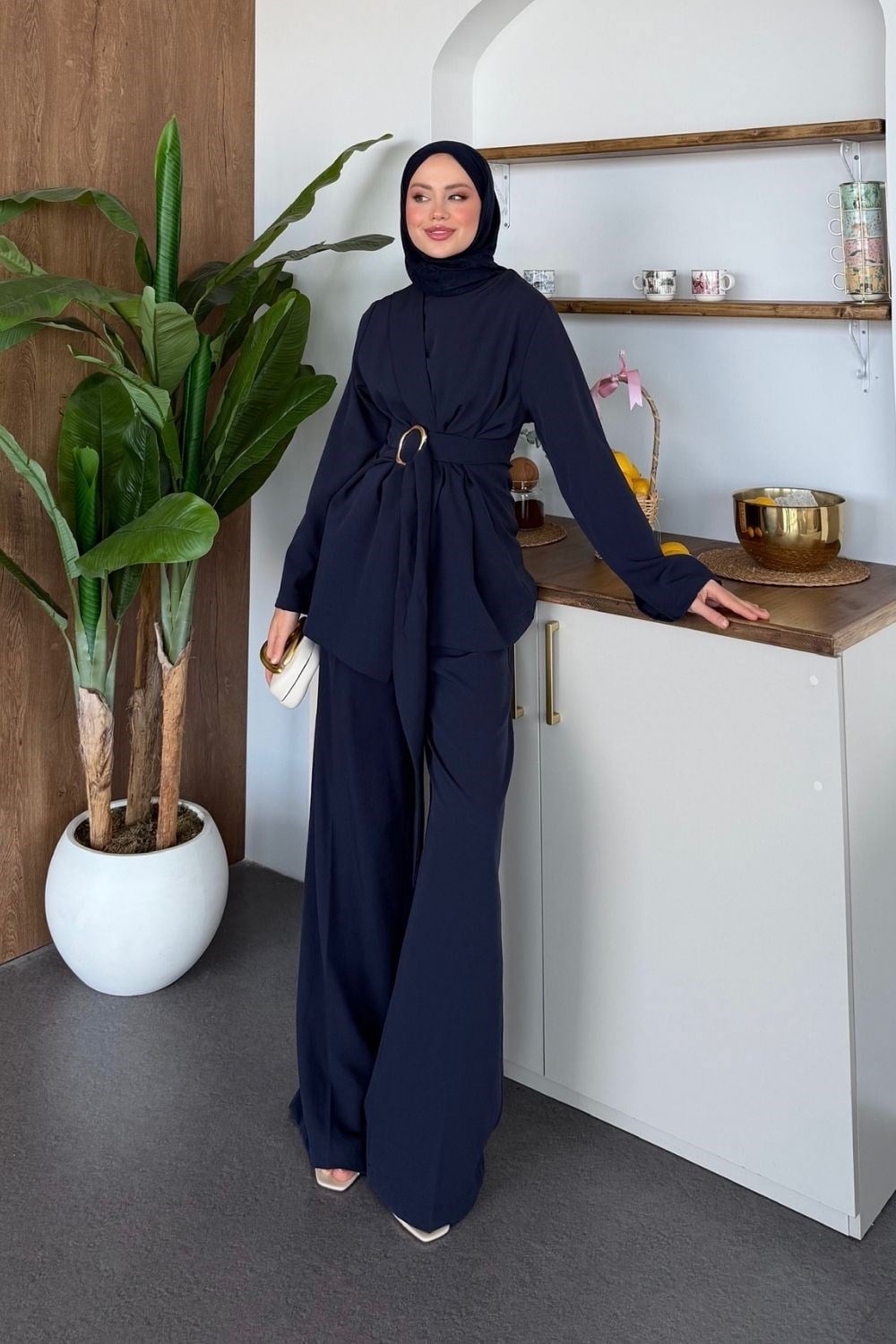 Elegance Tokalı Takım Lacivert 41601 