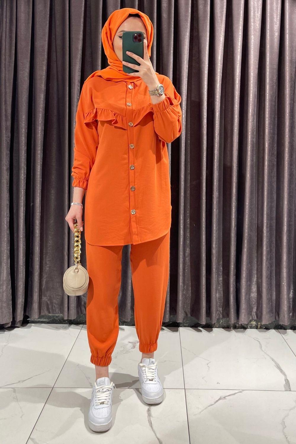 سولي بنطلون بدلة برتقالية