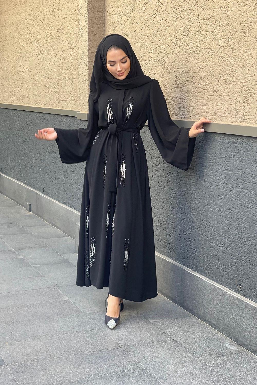 Şahmaran Abaya Siyah 4403 