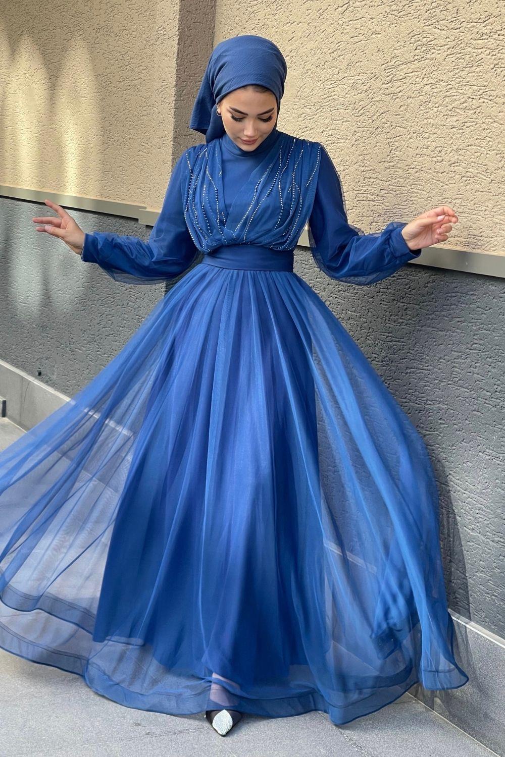 Lenora Abiye İndigo 44250 