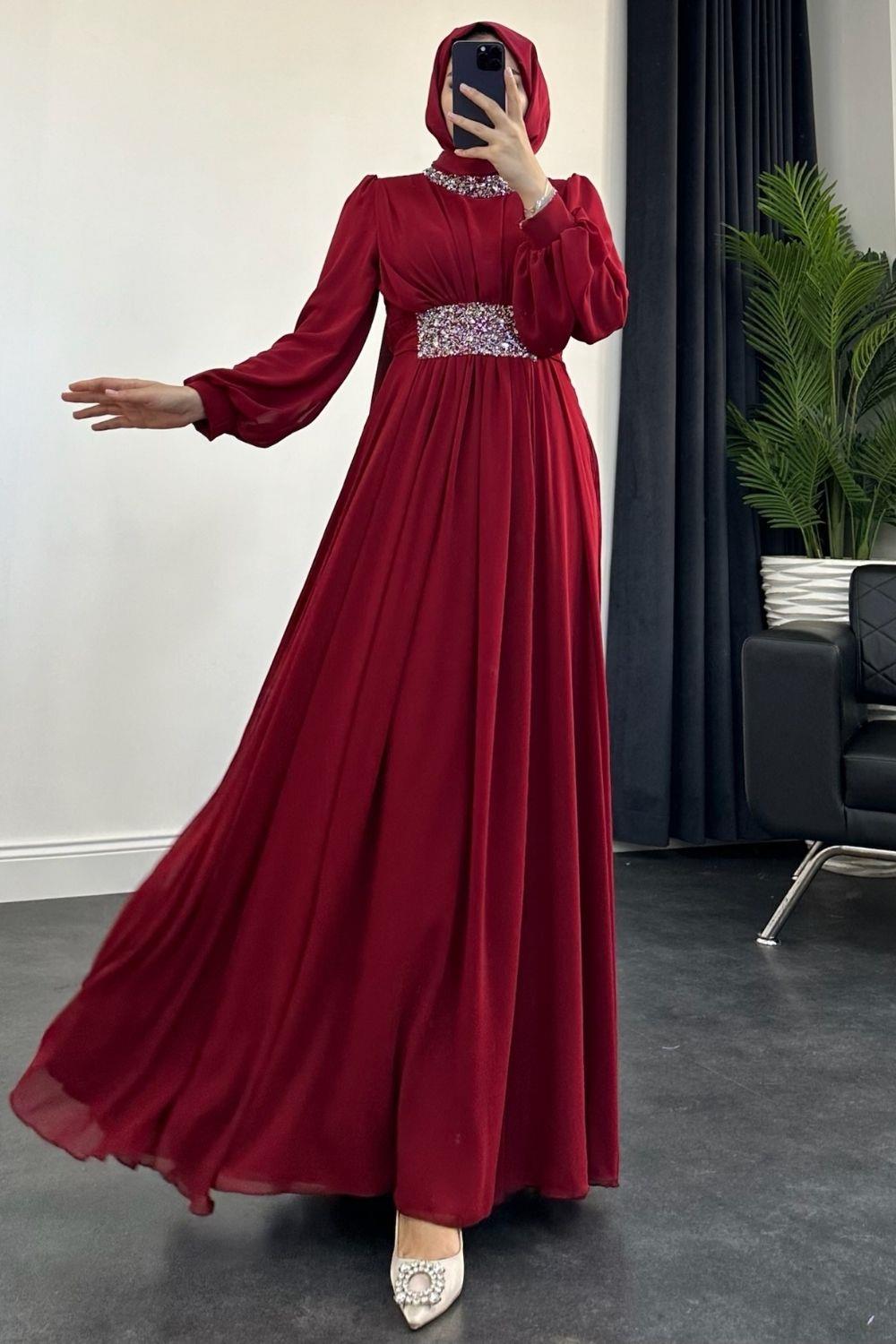 Ebru Abiye Bordo 4516 