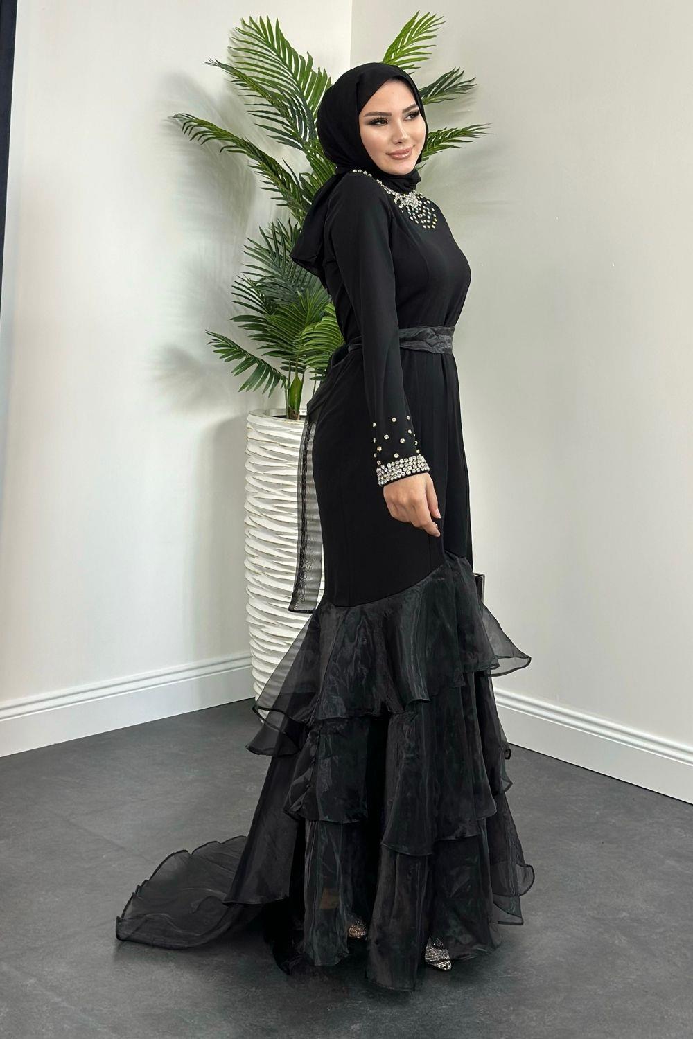 Hazal Abiye Siyah 4519 