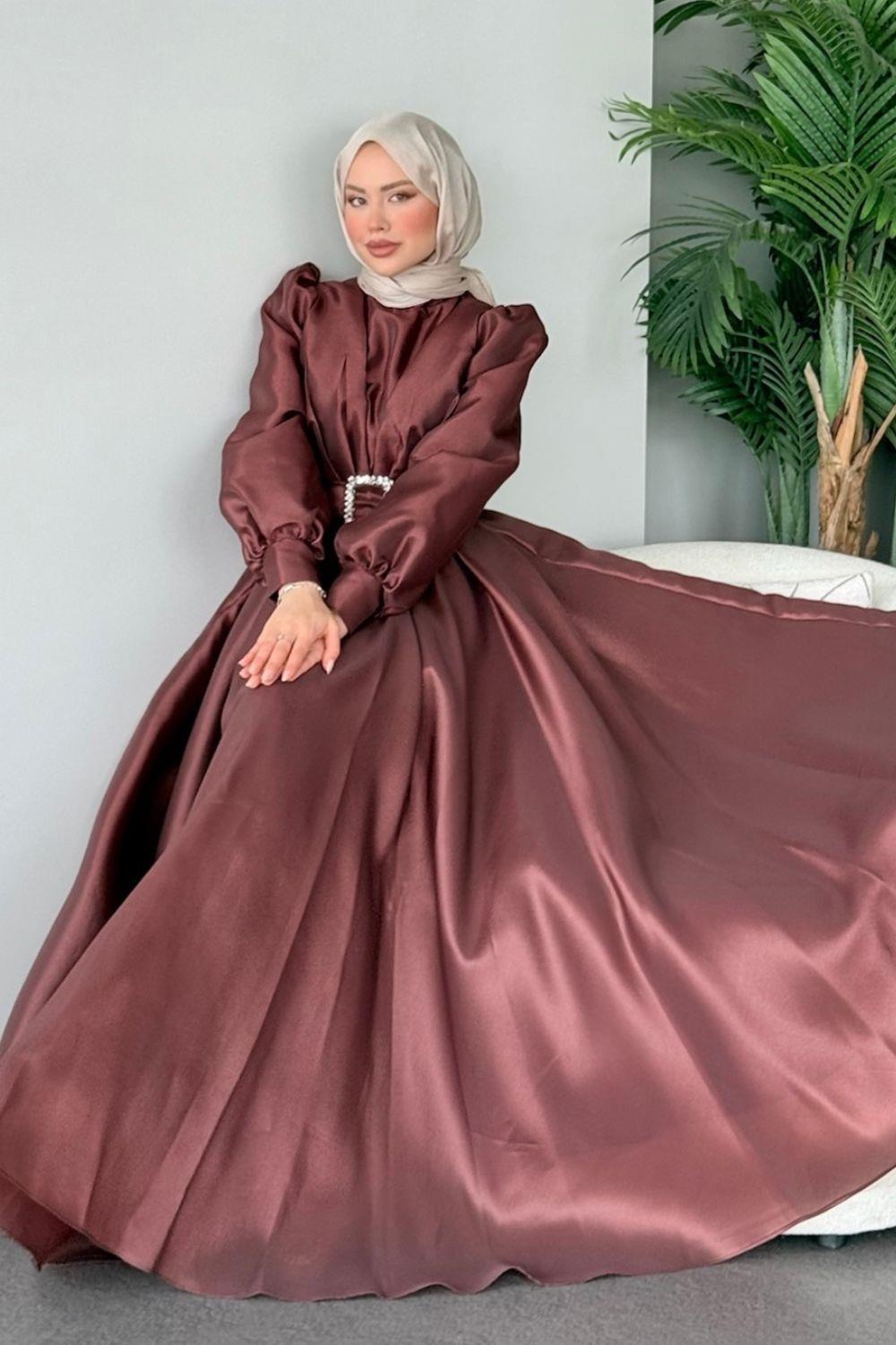 Prenses Abiye Kahverengi 45290 