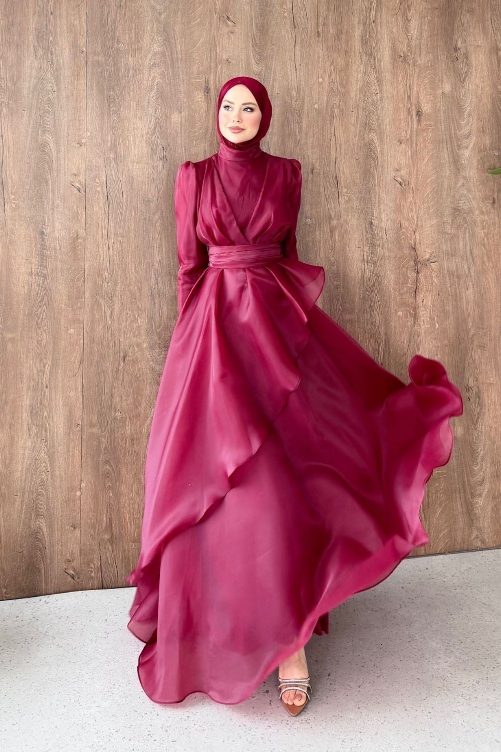 Celeste Abiye Bordo 4763 