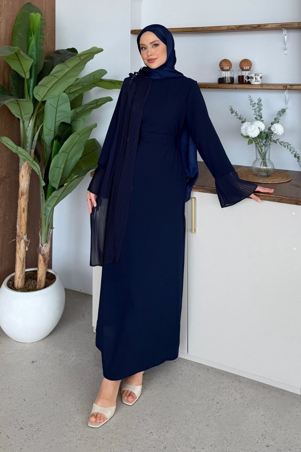 Alessa Kuşaklı Abiye Lacivert 4801 