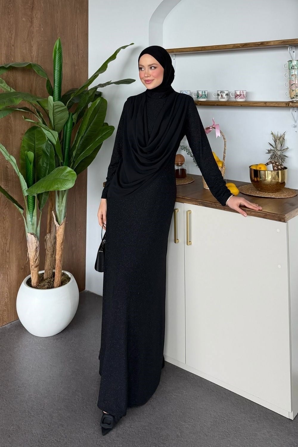 Carla Degaje Simli Abiye Siyah 4846 