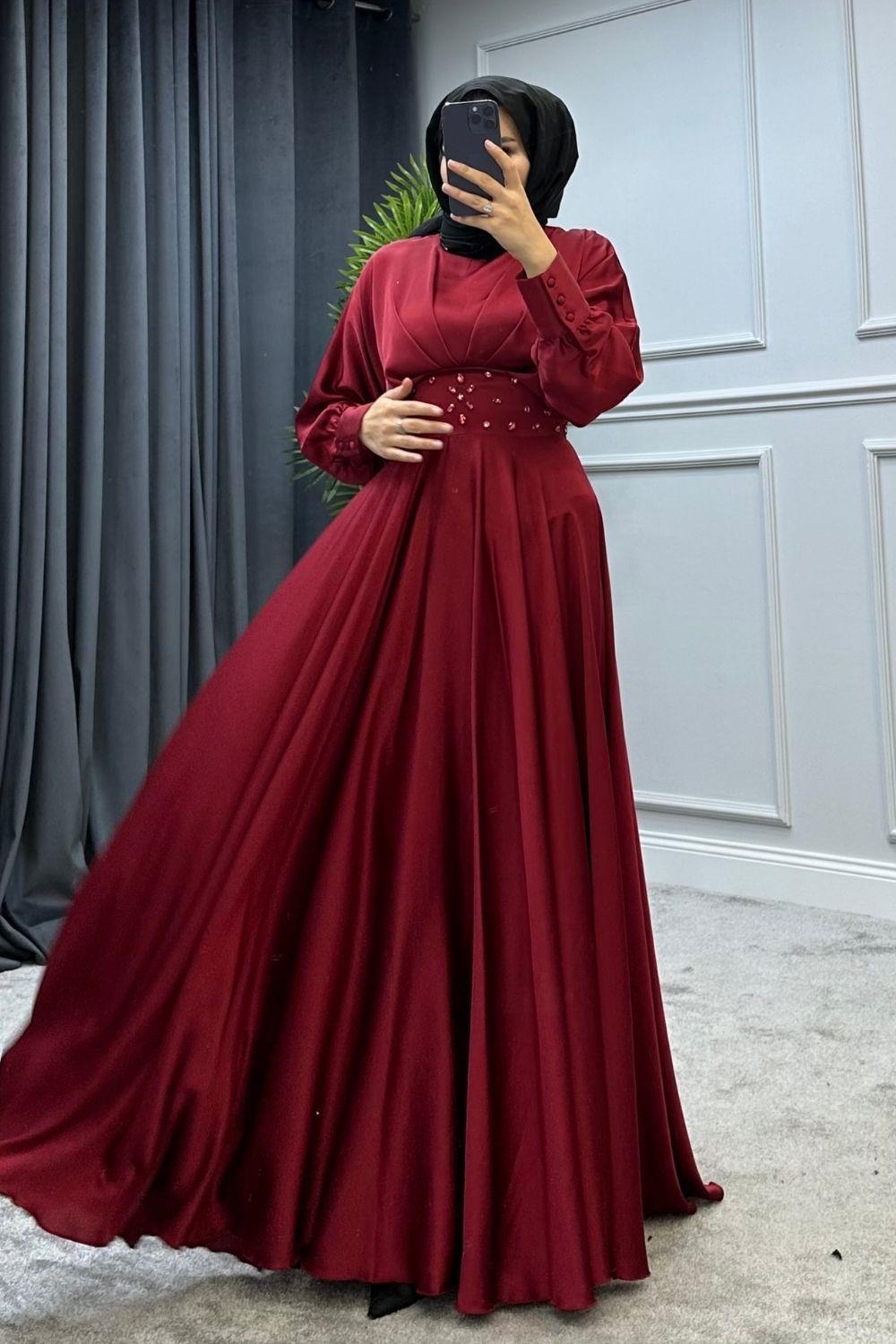 Yasemin Abiye Bordo 4865 