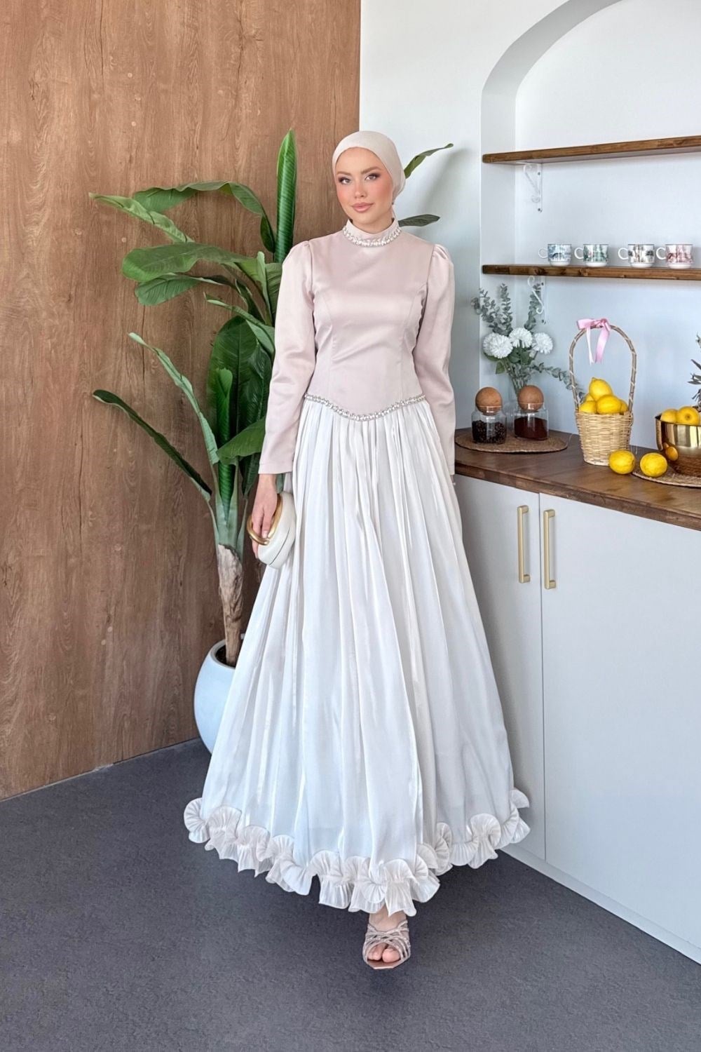 Roxana Taşlı Abiye Bej 4871 