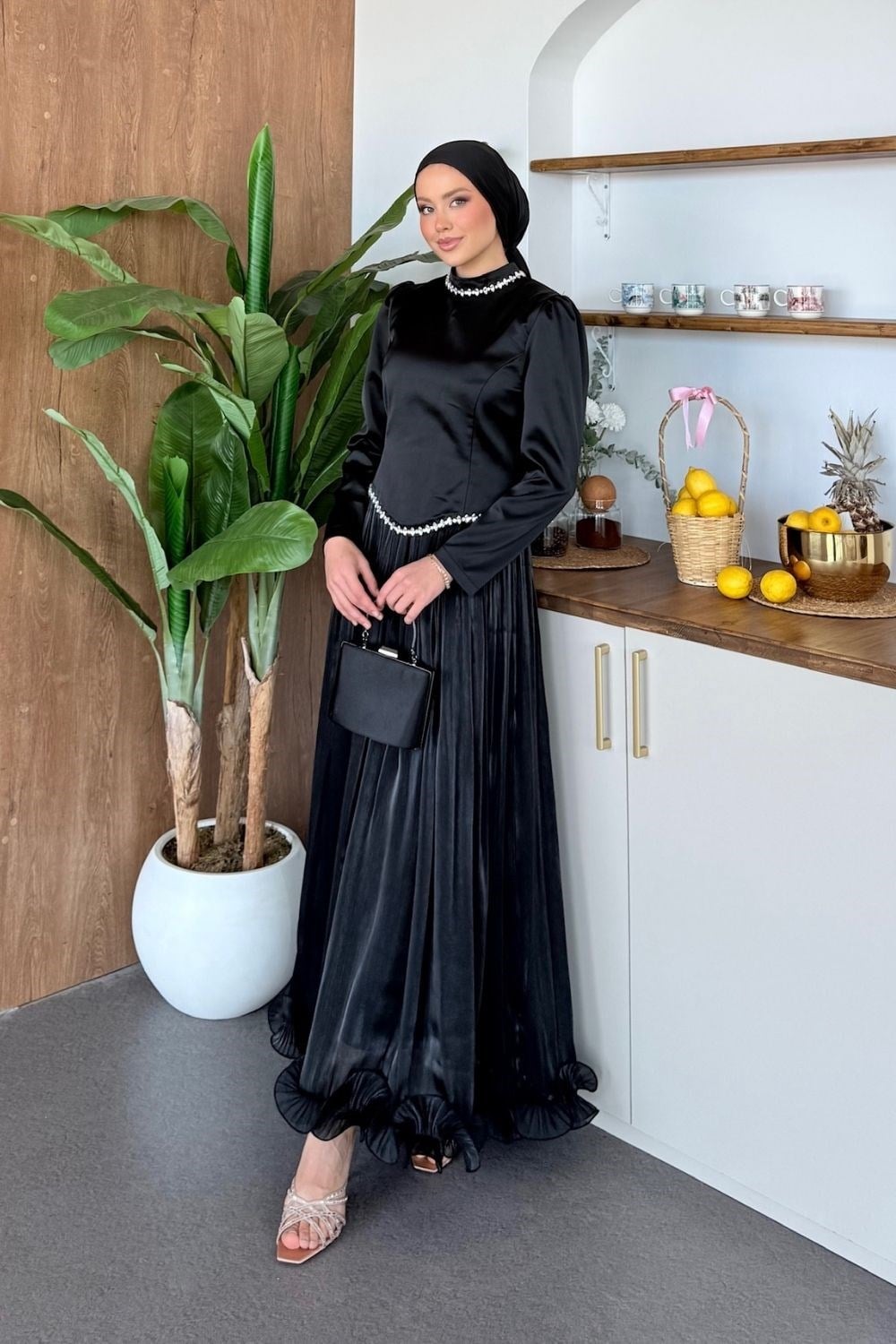 Roxana Taşlı Abiye Siyah 4871 