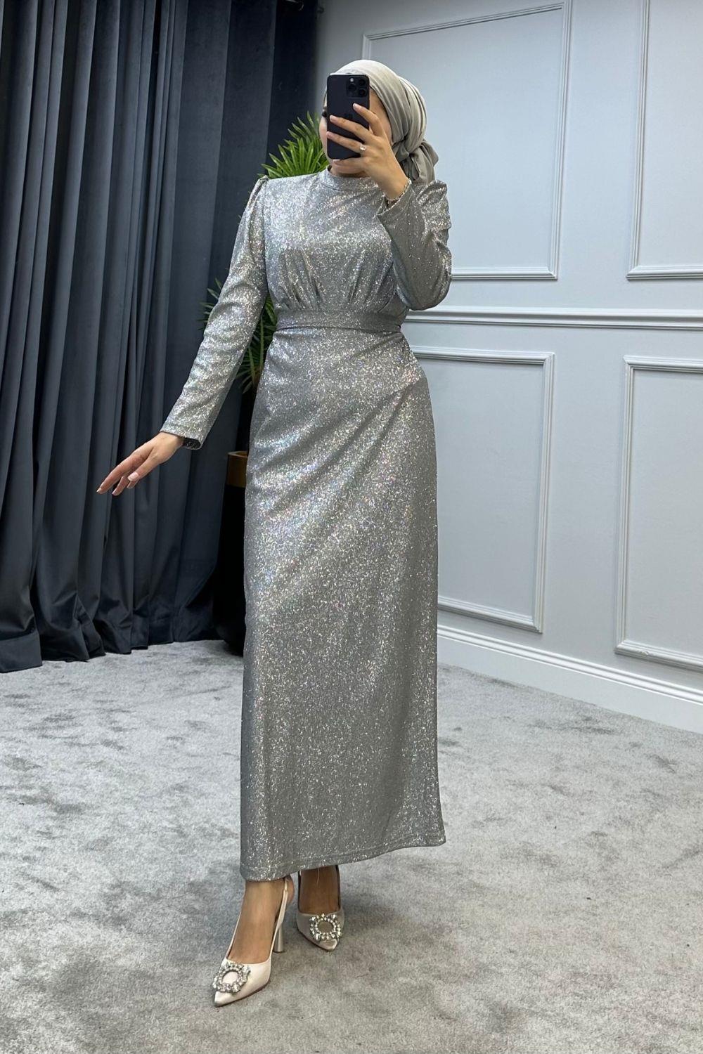 Açelya Abiye Gri 4877 