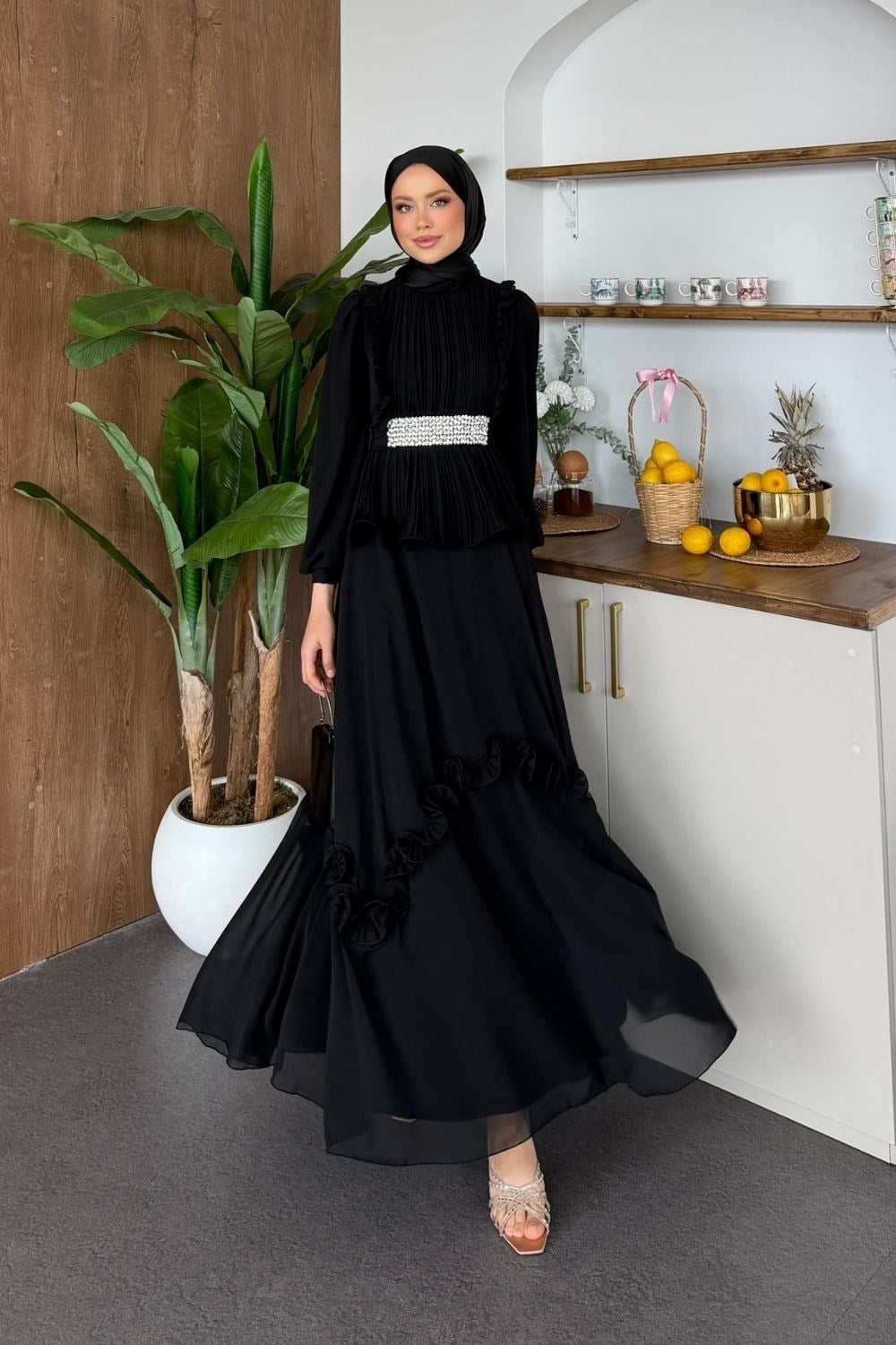 Vaveyla Abiye Siyah 4881 