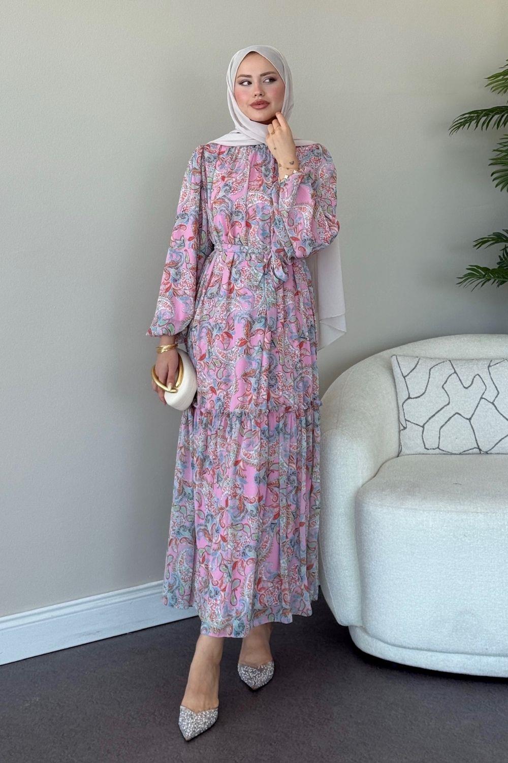 Selin Elbise Pembe 4912 