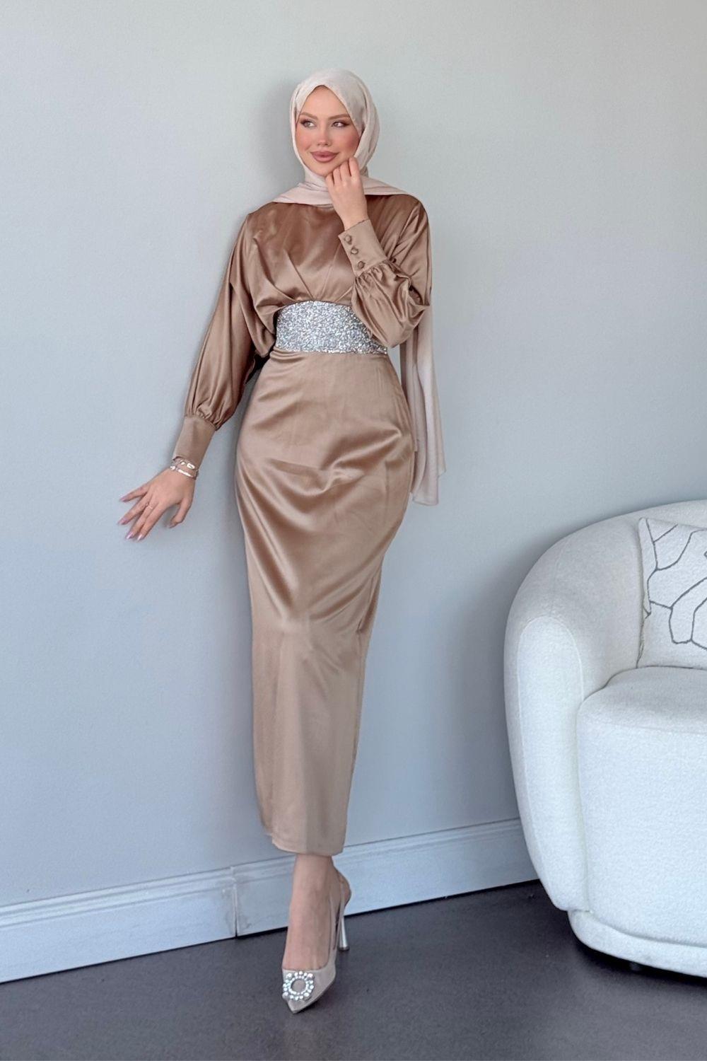 Bade Saten Abiye Gold 4930 