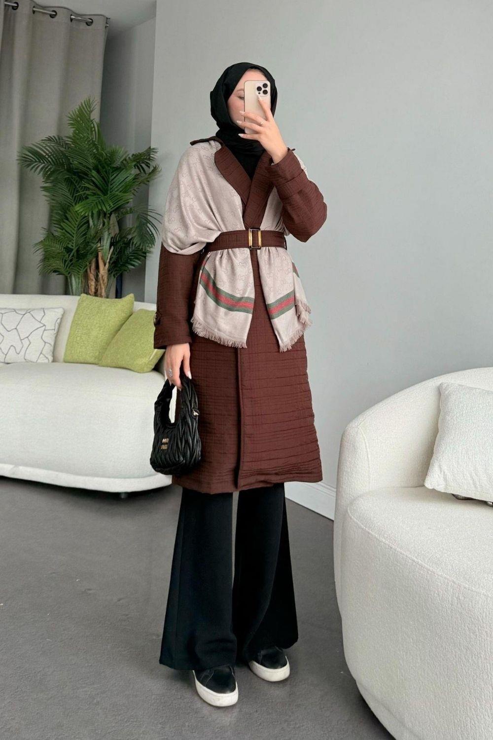 Noure Kapitone Trenç Kahverengi 50250 