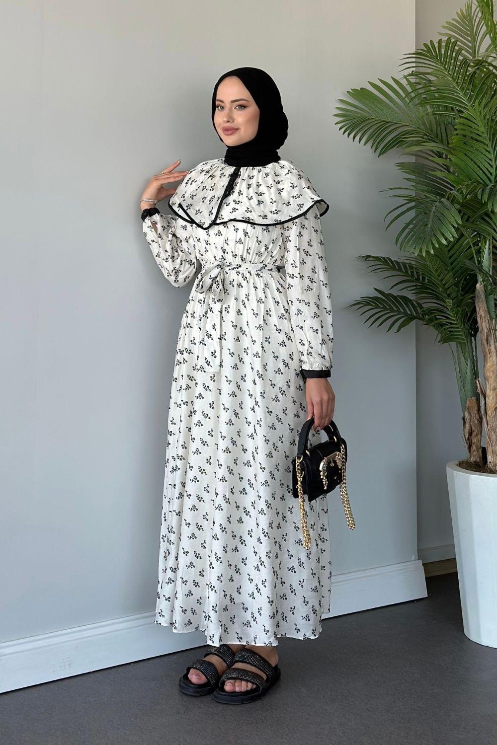 Eftalya Elbise Beyaz 5073 