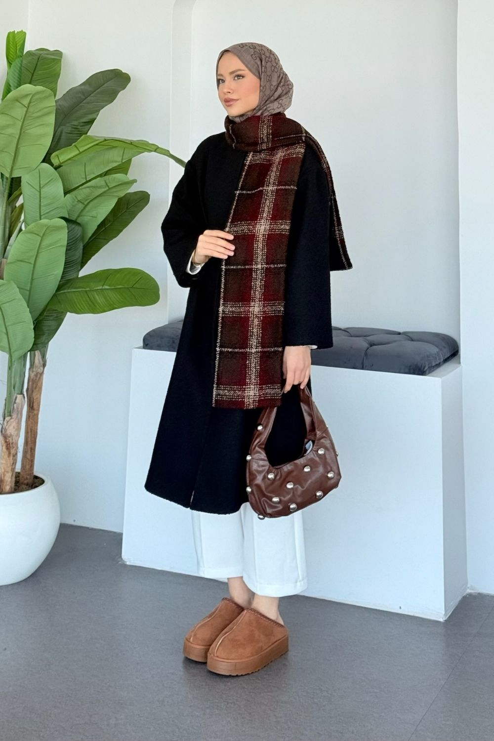 Orka Garnili Kaban Siyah 5517 