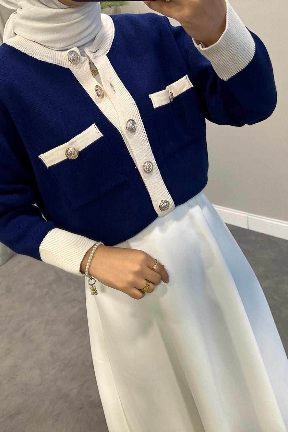 Sedef Triko Hırka Lacivert 5590 