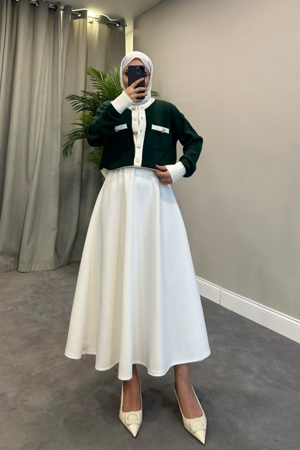 Sedef Triko Hırka Zümrüt 5590 