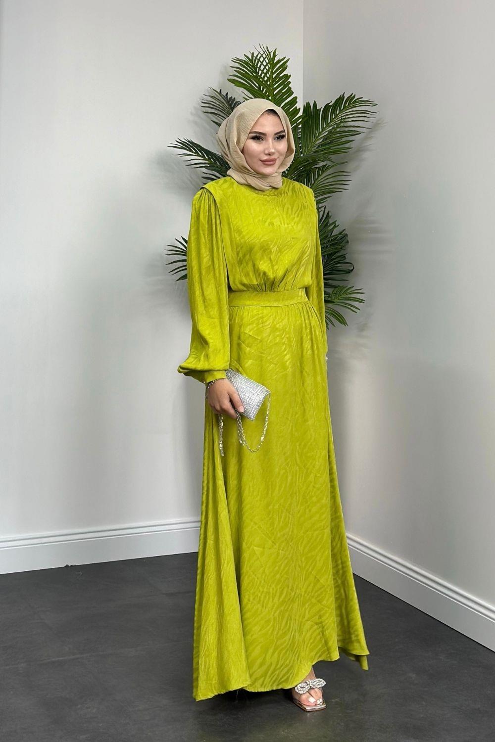 Dicle Elbise Yağ Yeşili 5656 