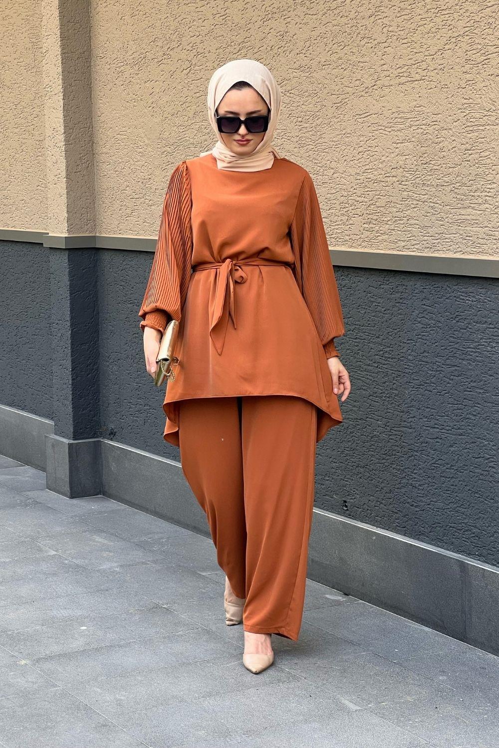 Kolları Pileli Takım Taba 5923 
