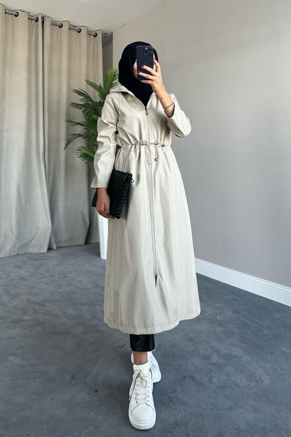 معطف لينتا باللون البيج