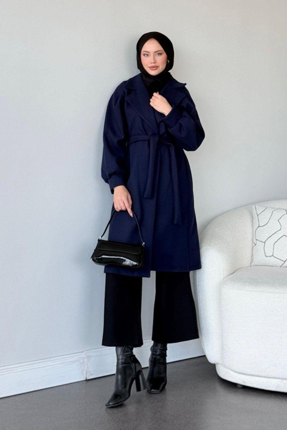 Mihver Kaşe Kaban Lacivert 5946 