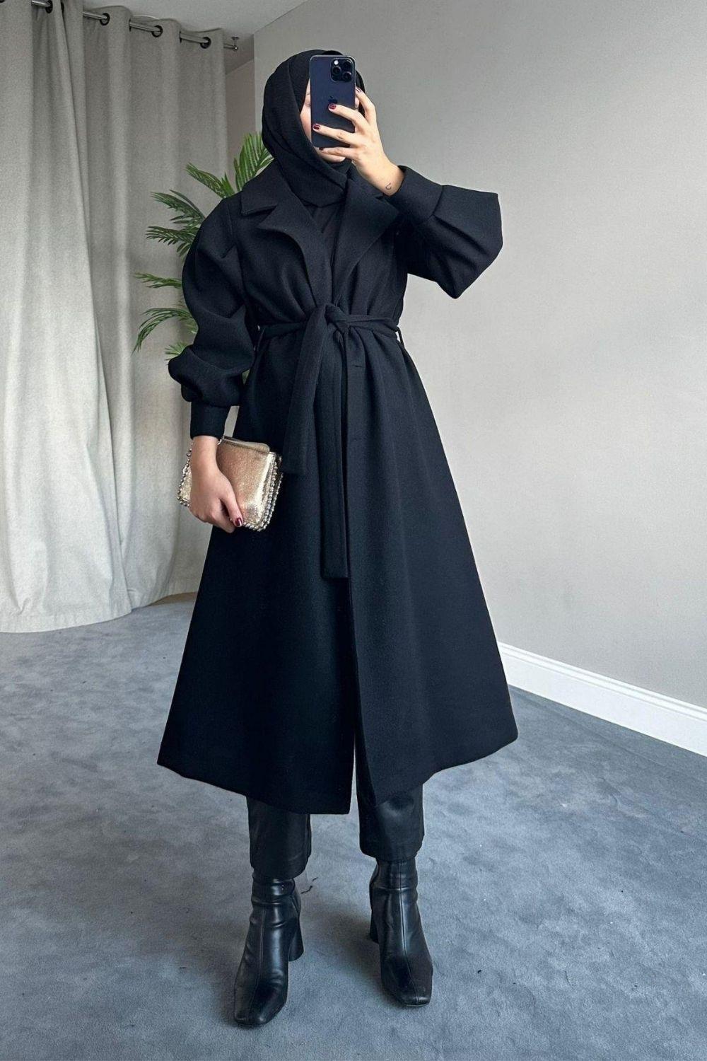 معطف ميهفر ستامب أسود