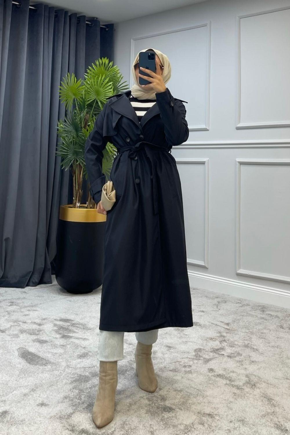 الكتف كتاف خندق الجينز الأزرق الداكن