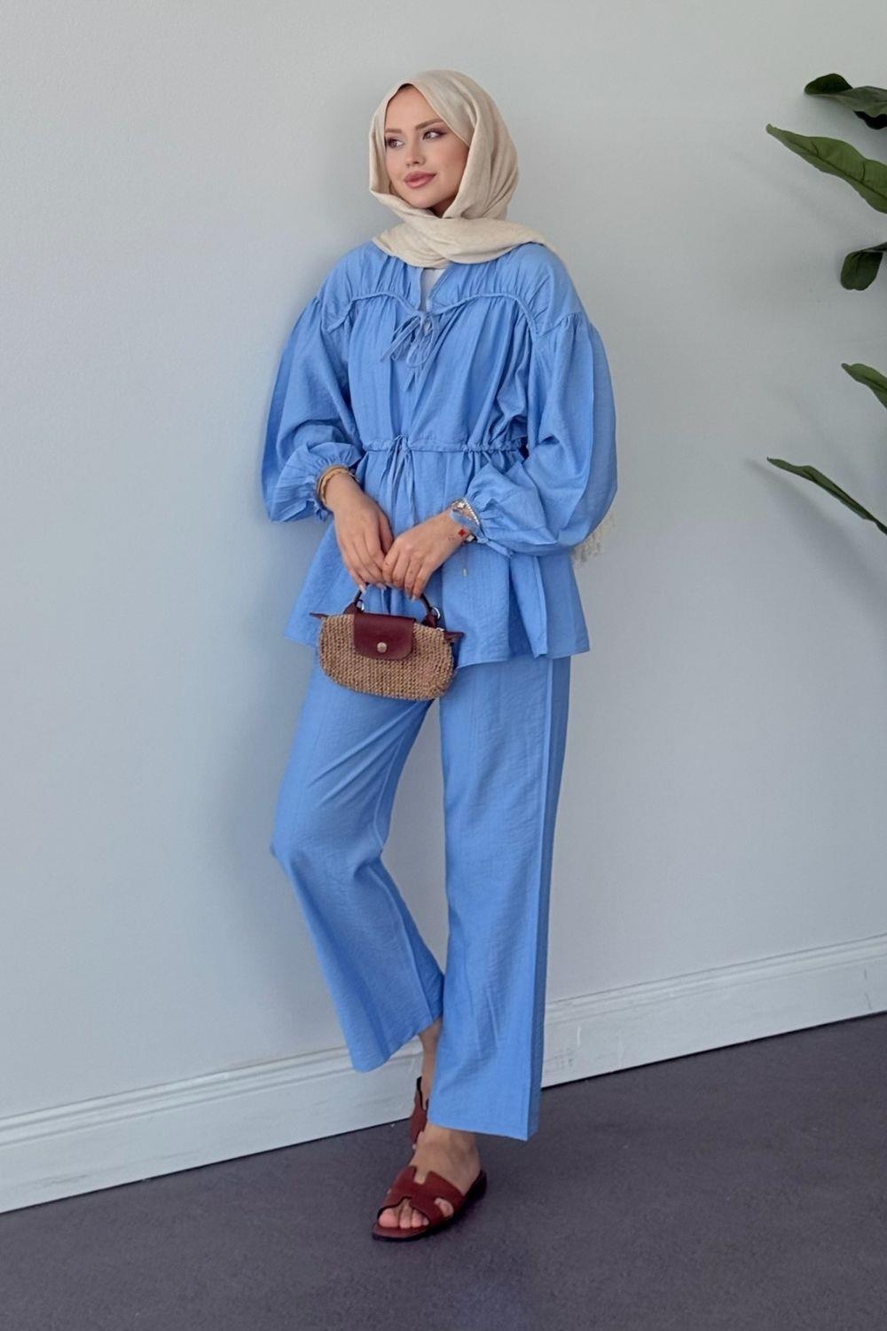 Mısır Pantolon Takım Bebe Mavisi 6001 