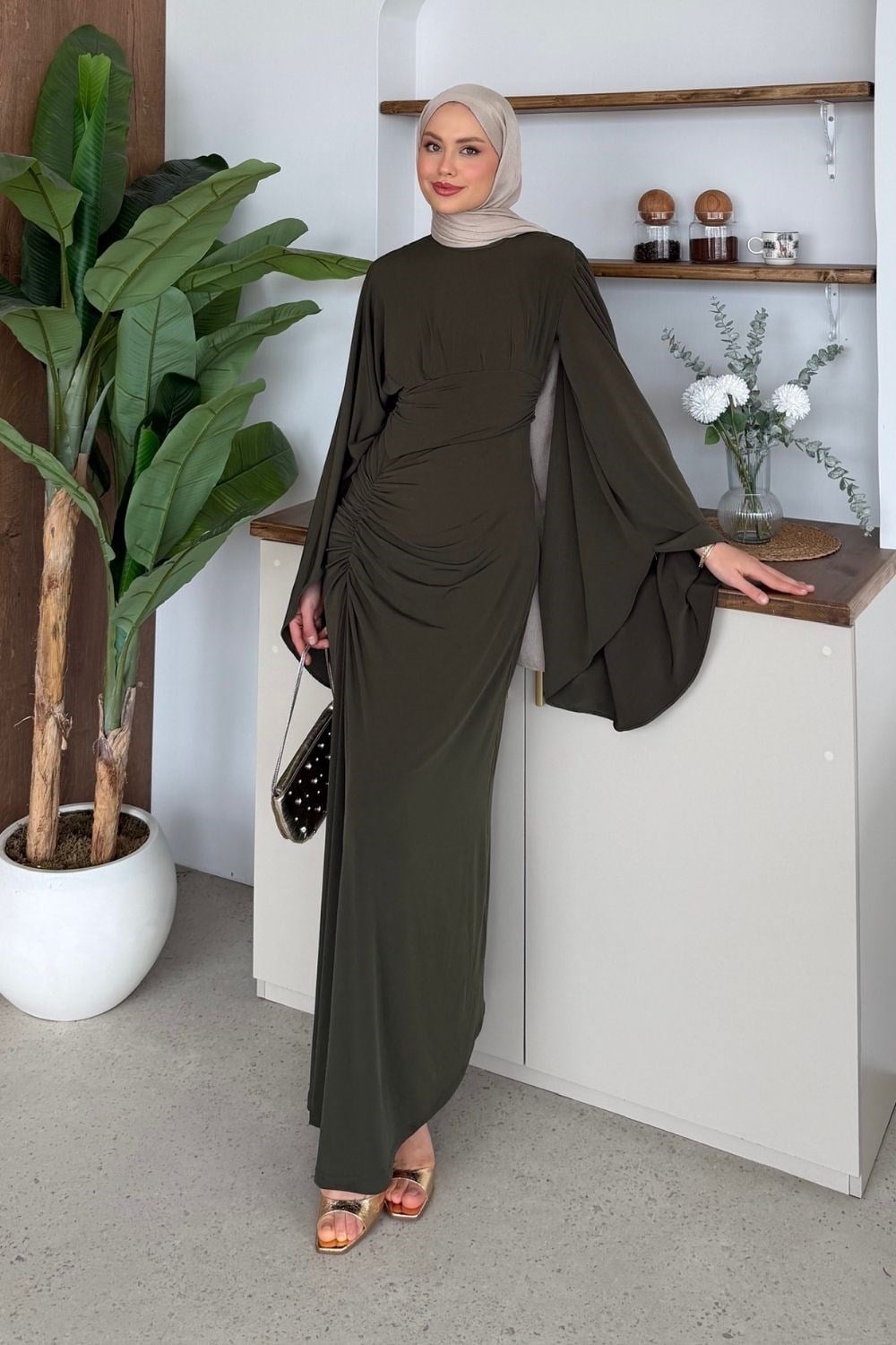 Lucy Sandy Elbise Haki 6027 