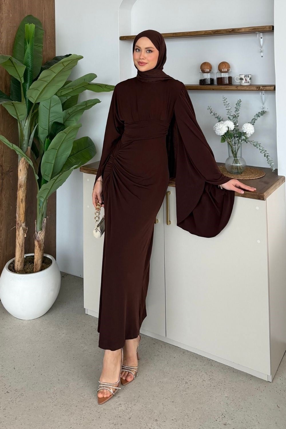 Lucy Sandy Elbise Kahverengi 6027 