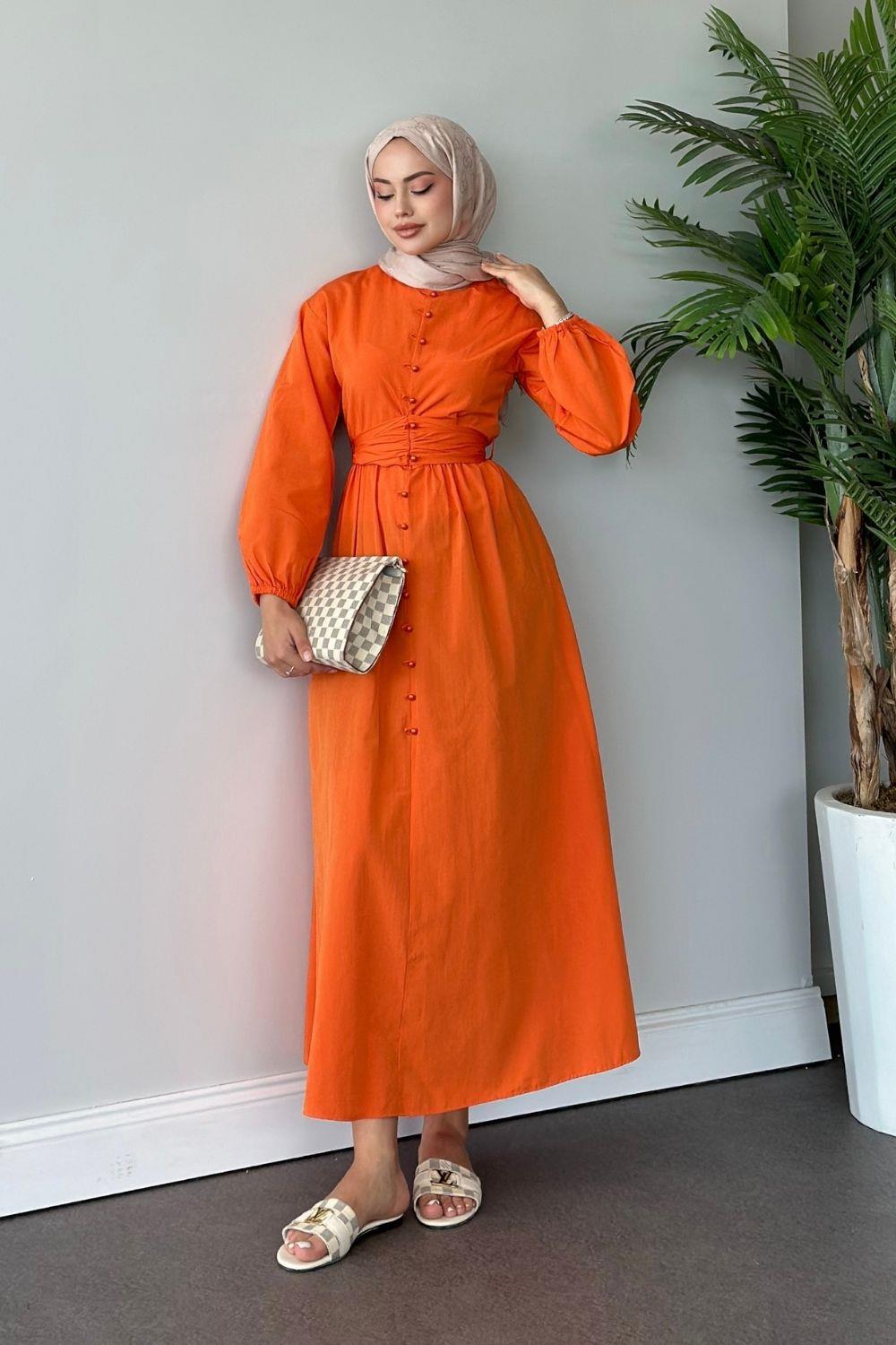 İzem Elbise Turuncu 60400 