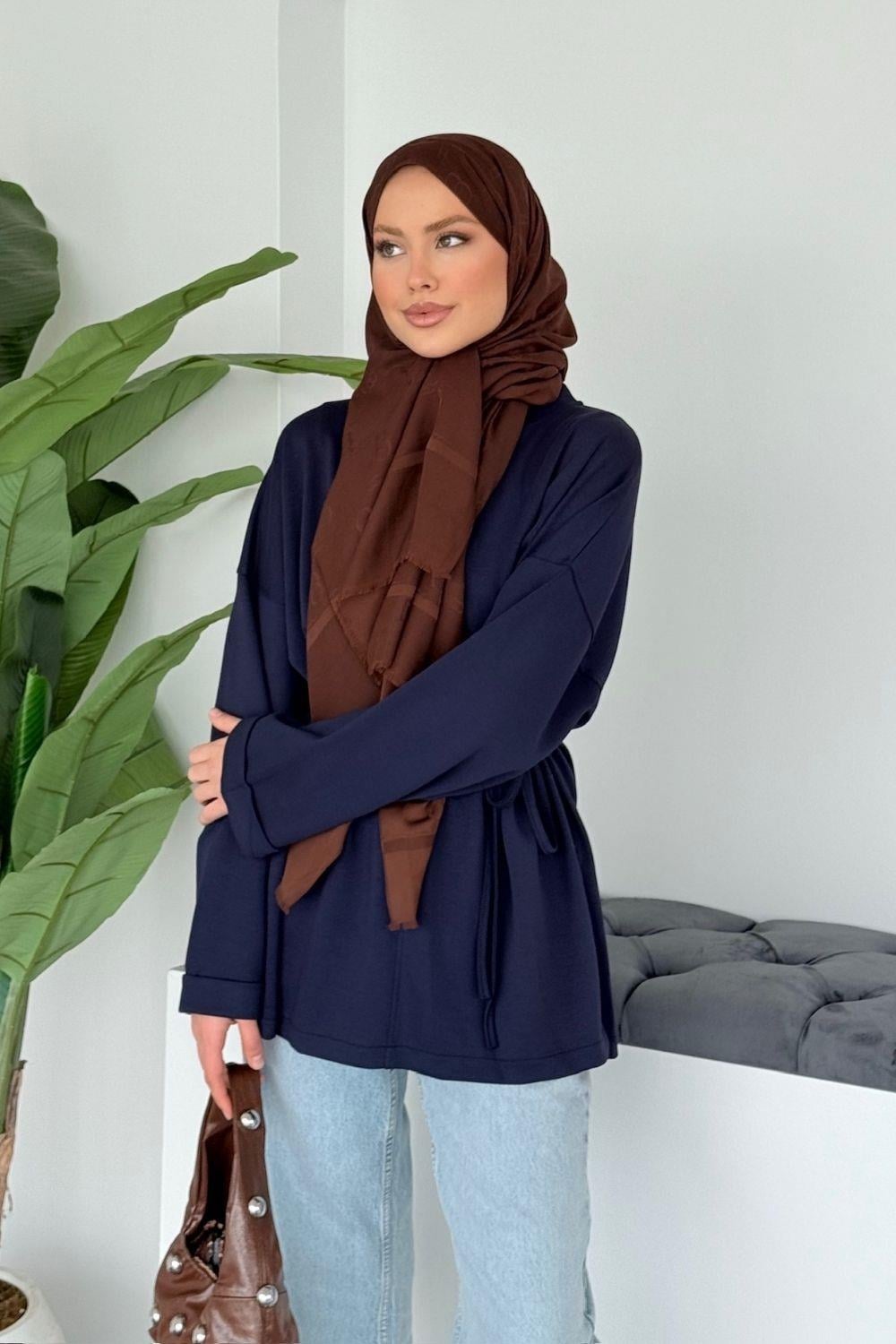 Türev Duble Kol Tunik Lacivert 6060 