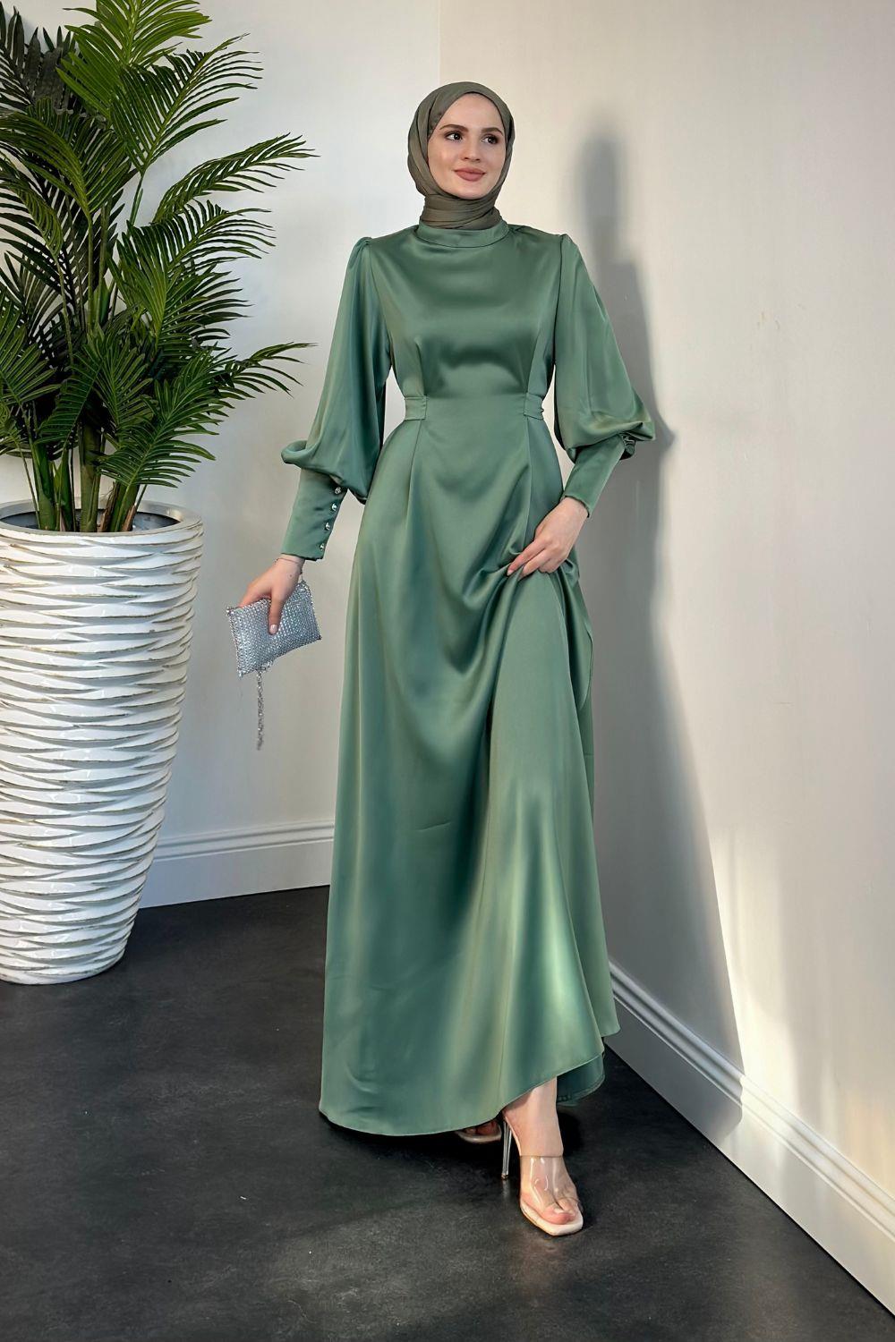 Emora Kuşaklı Abiye Mint 6165 