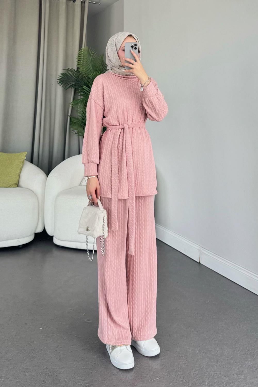 Örme Triko Takım Pudra 61780 