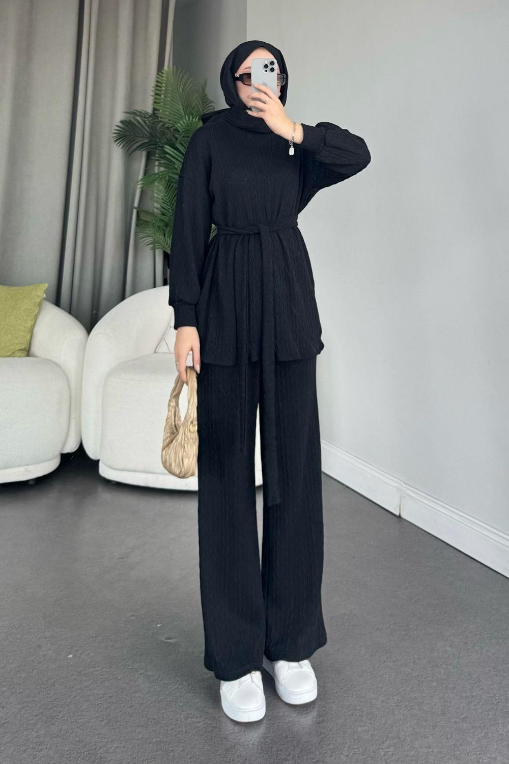 Örme Triko Takım Siyah 61780 