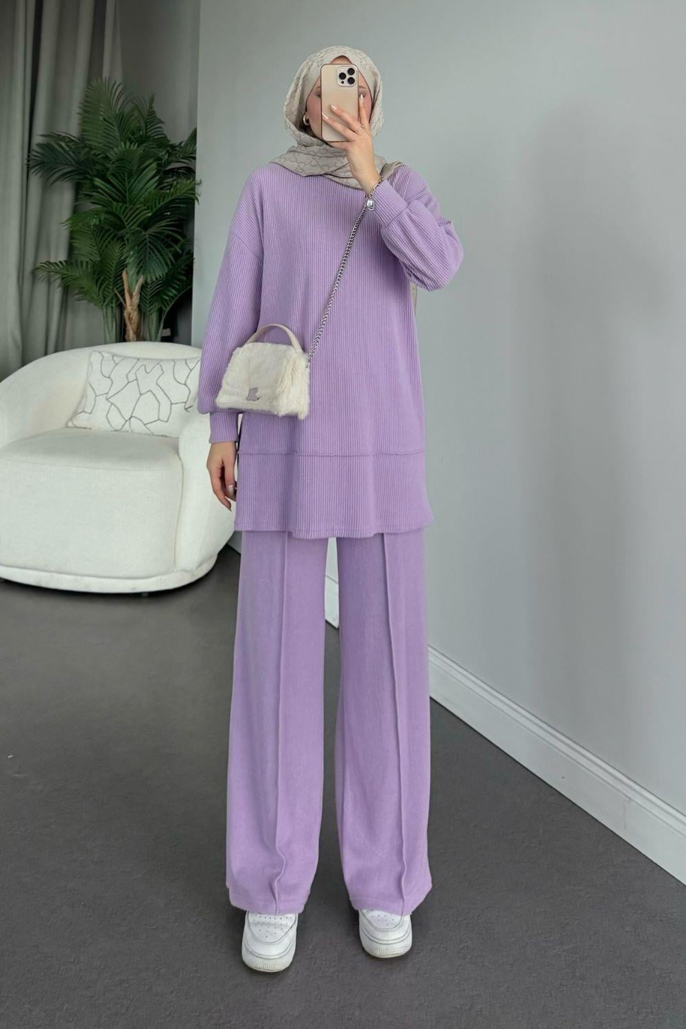 Warda Pantolon Takım Lila 6186 