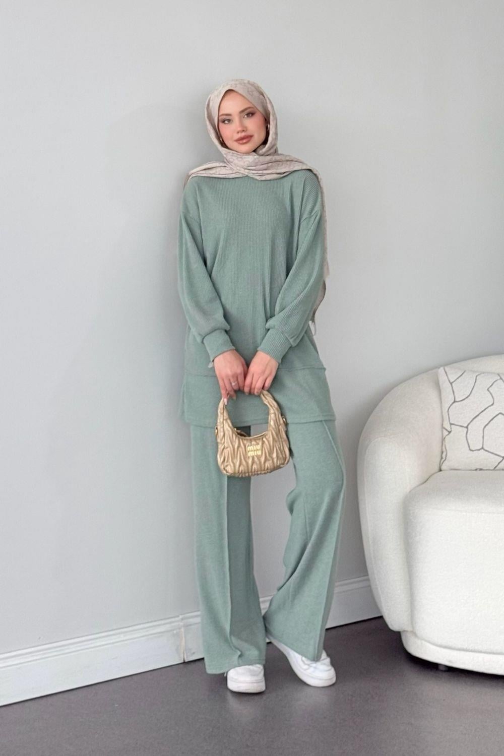 Warda Pantolon Takım Mint 6186 