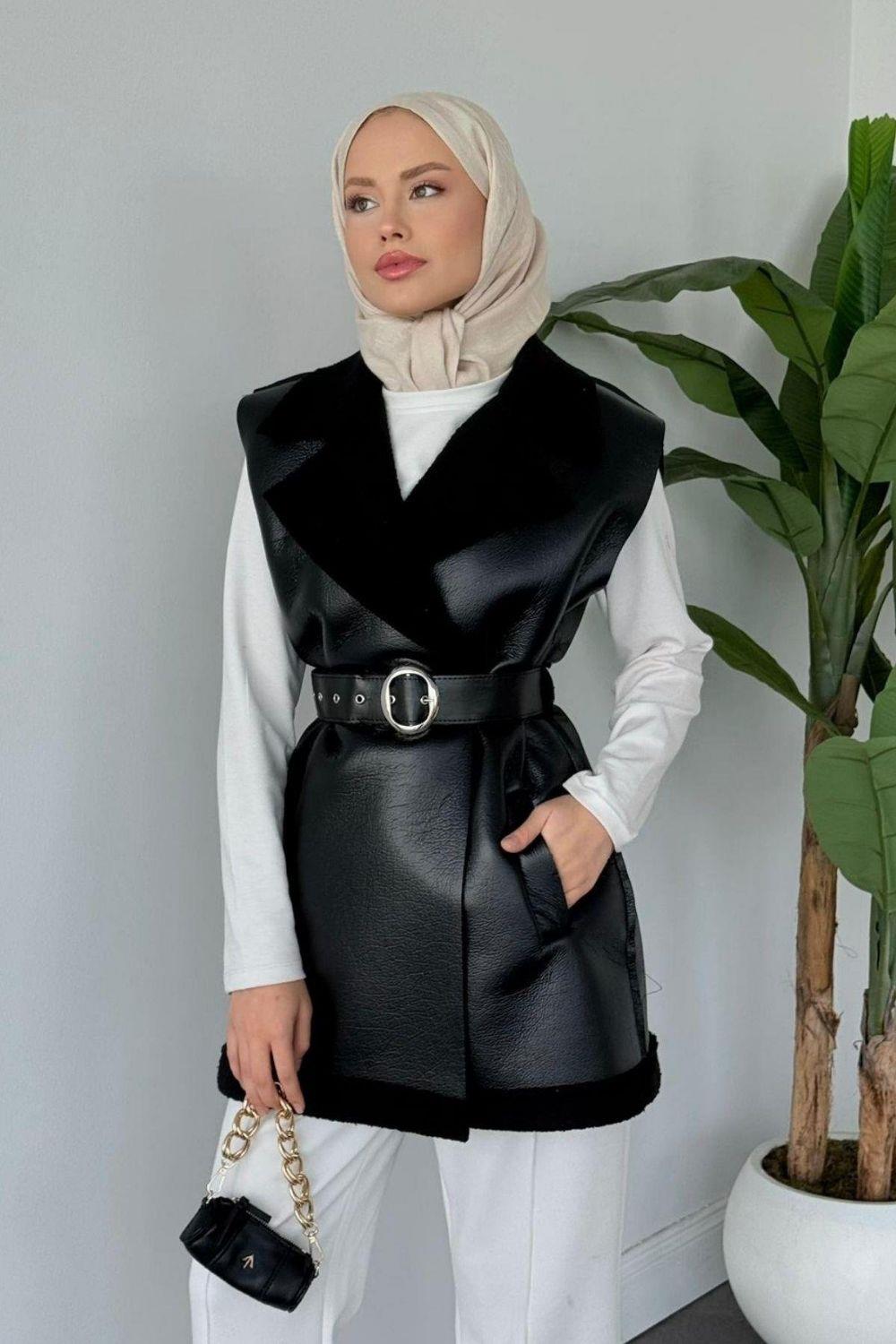 Rakım Deri Yelek Siyah 6237 