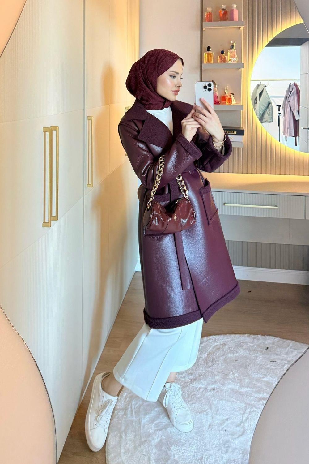 Opak Deri Kaban Bordo 6239 