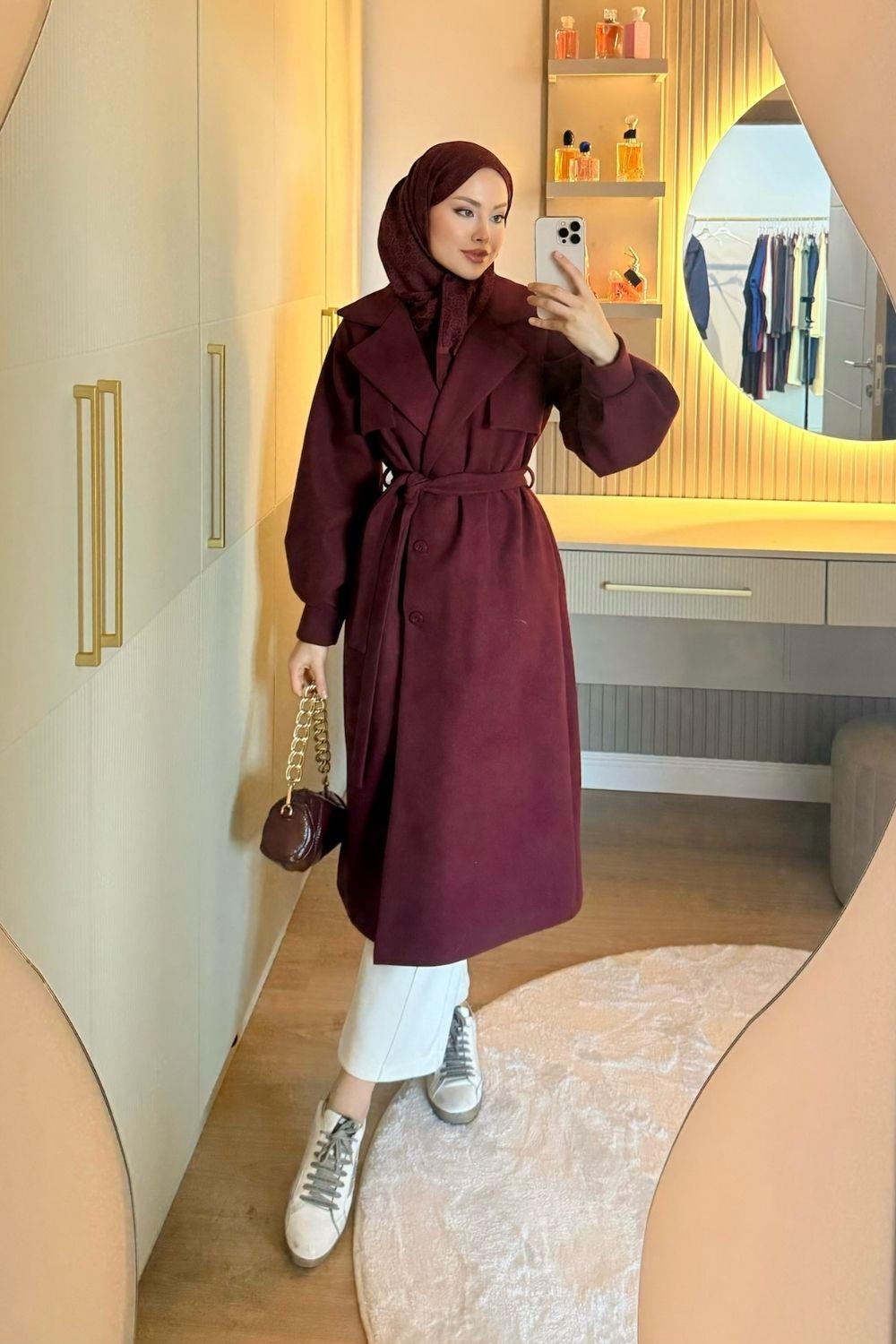 Rota Kaşe Kaban Bordo 6253 