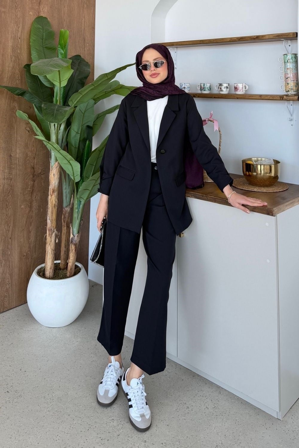 Modern Ceketli Takım Siyah 6277 