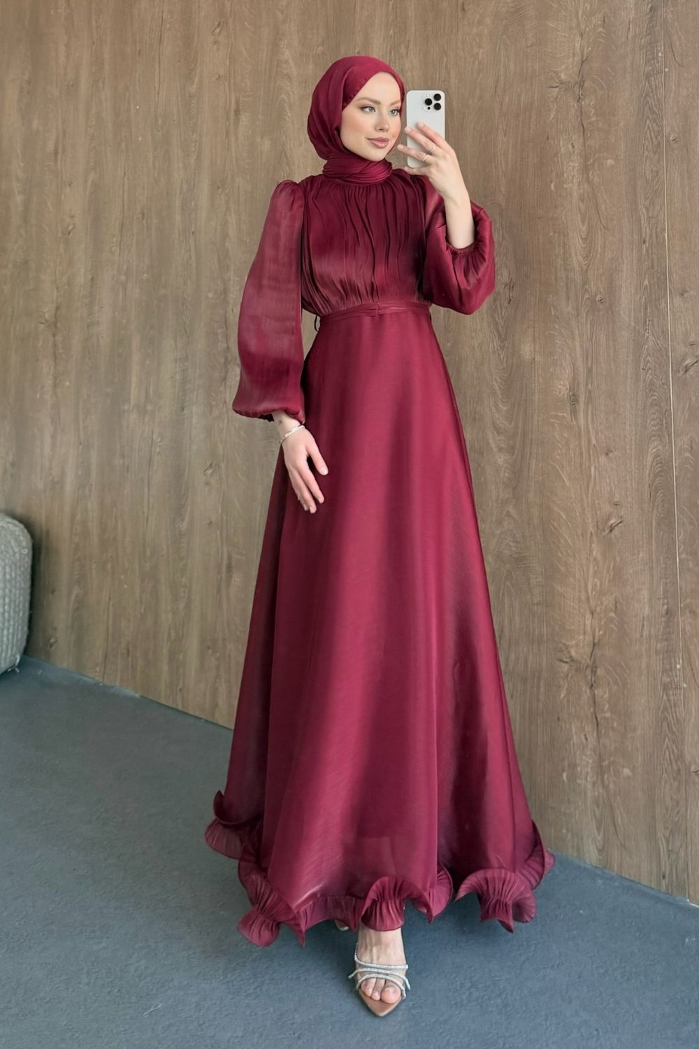 Çimen Abiye Bordo 6278 