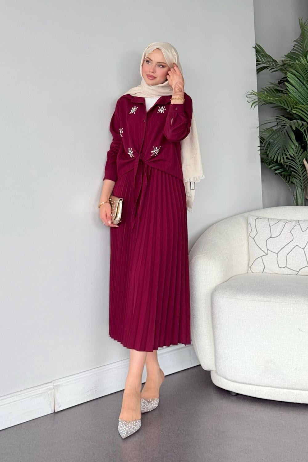 Yıldız Etekli Takım Bordo 6309 