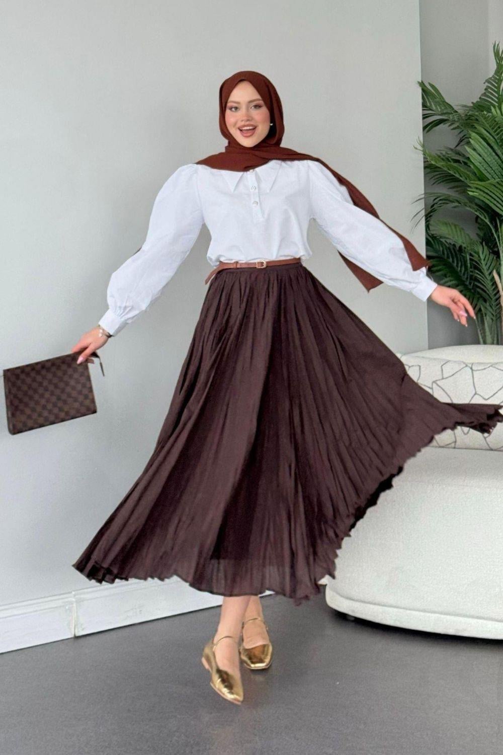 Begonya Etek Kahverengi 6398 