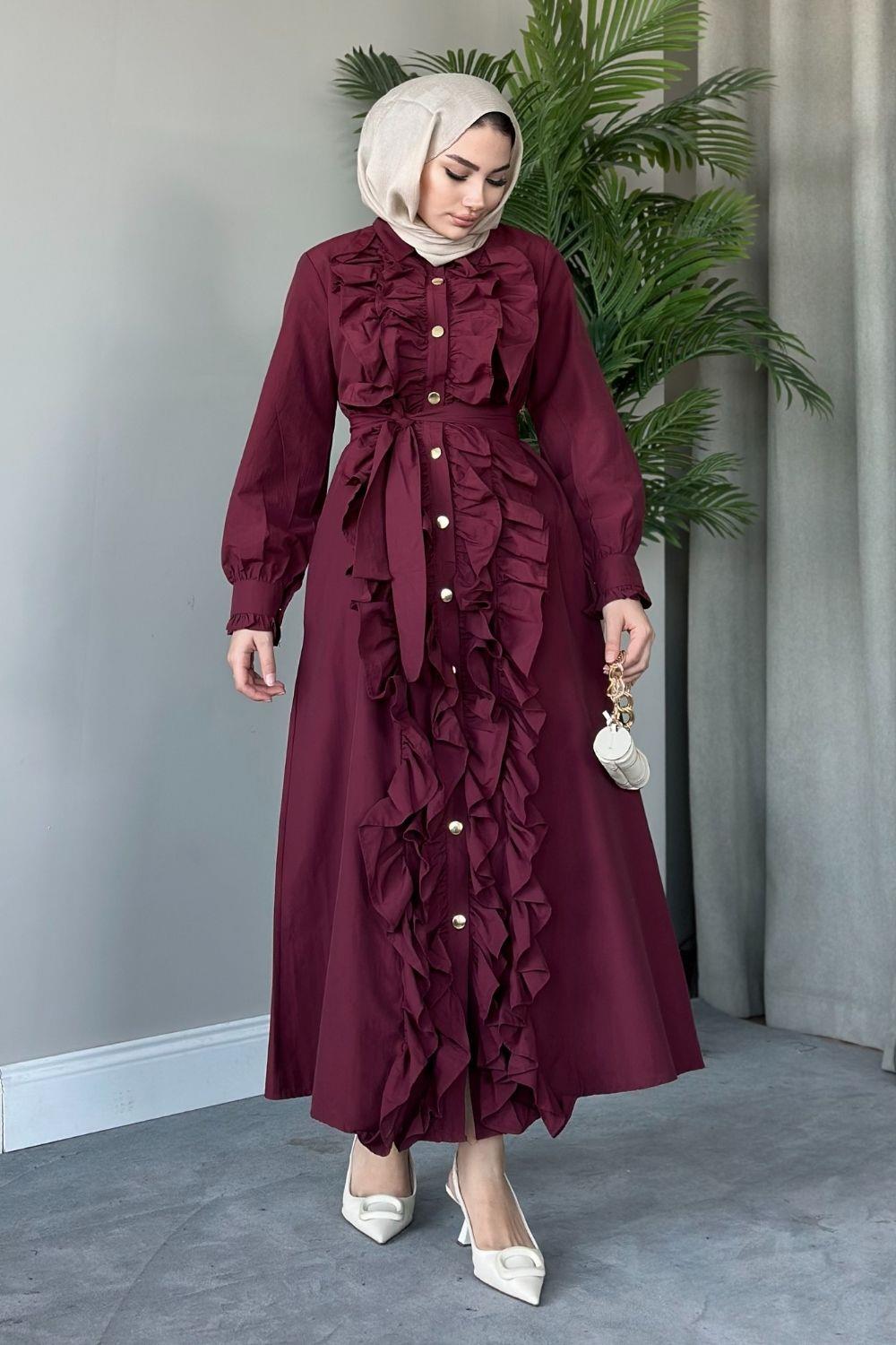 Feray Elbise Bordo 6978 